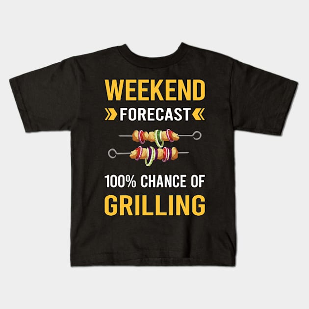 Weekend Forecast Grilling Kids T-Shirt by Good Day